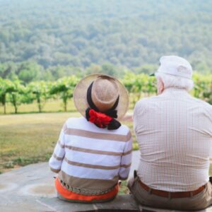 grandparents sitting waiting to meet family after a DNA test